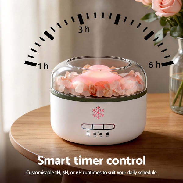 Devanti 150ml Salt Lamp Aroma Diffuser Ultrasonic Humidifier Purifier 7 LED Colors Awezingly