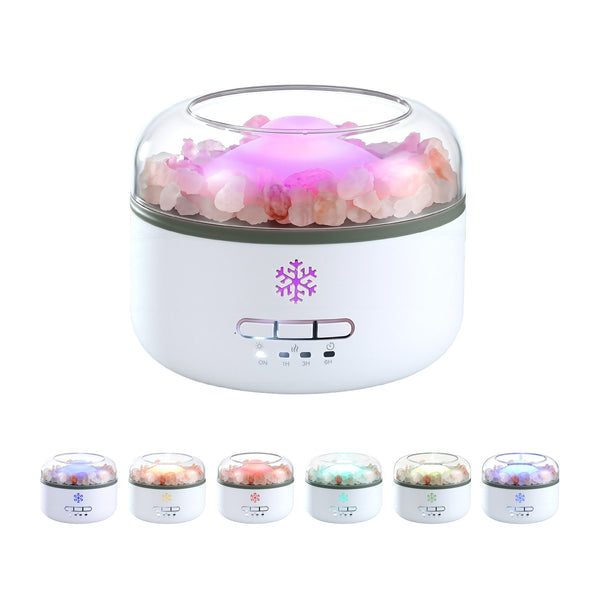 Devanti 150ml Salt Lamp Aroma Diffuser Ultrasonic Humidifier Purifier 7 LED Colors Awezingly