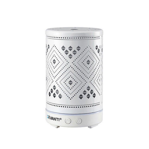 Devanti Ultrasonic Aroma Diffuser Aromatherapy 100ml LED Lights Iron Humidifier Forest Devanti