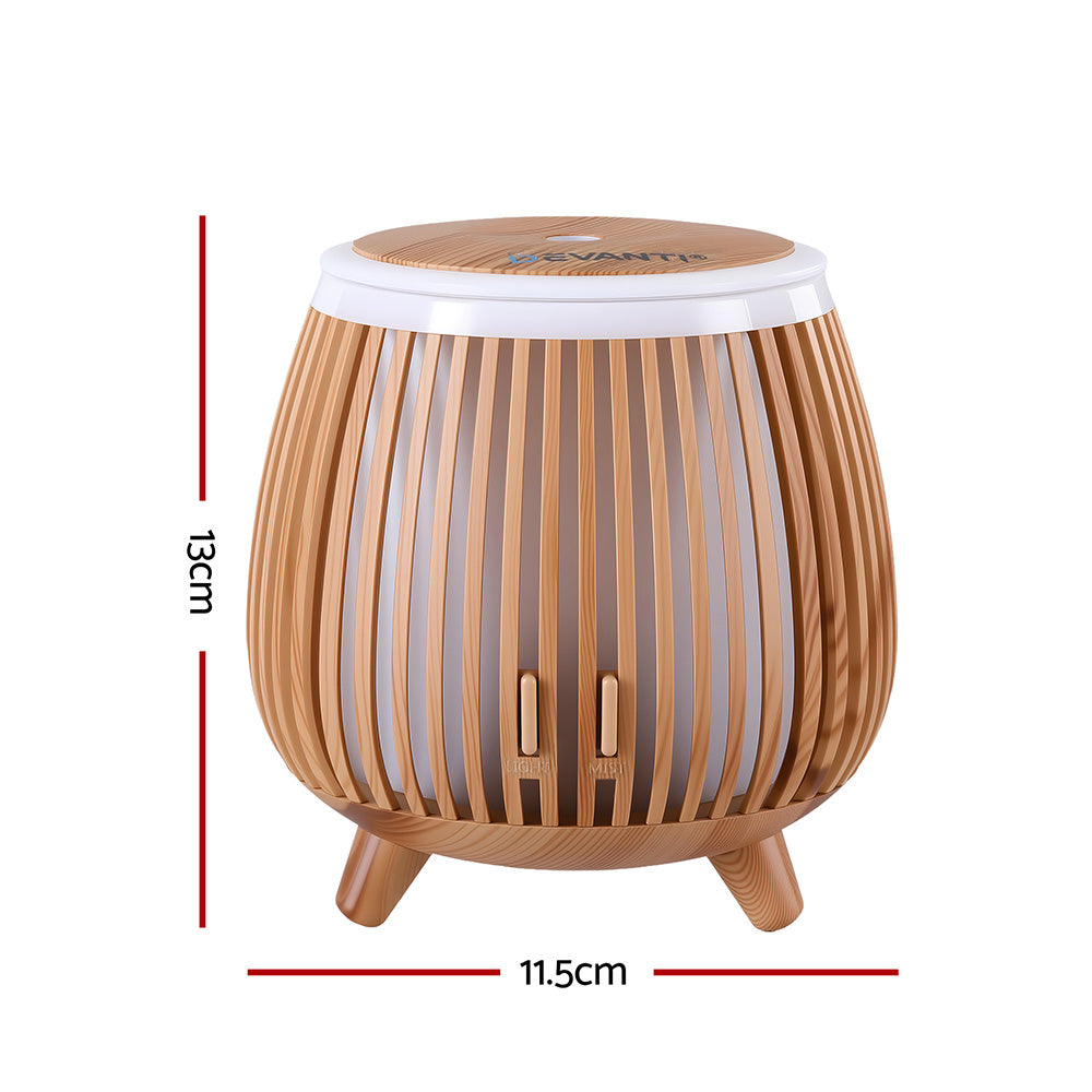 Devanti Ultrasonic Aroma Diffuser Aromatherapy 140ml LED Lights Iron Humidifier Forest Deep Wood Devanti
