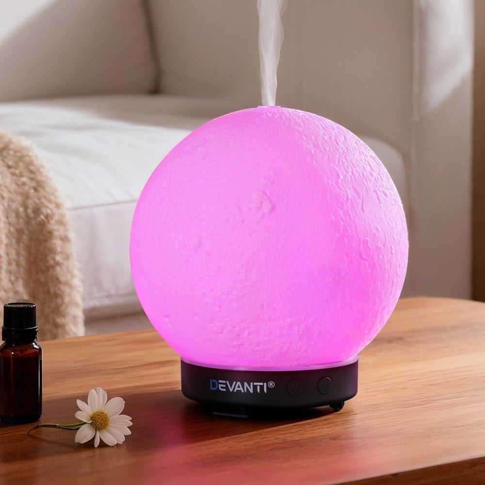 Devanti Ultrasonic Aroma Diffuser Aromatherapy Moon Lamp 100ml Devanti