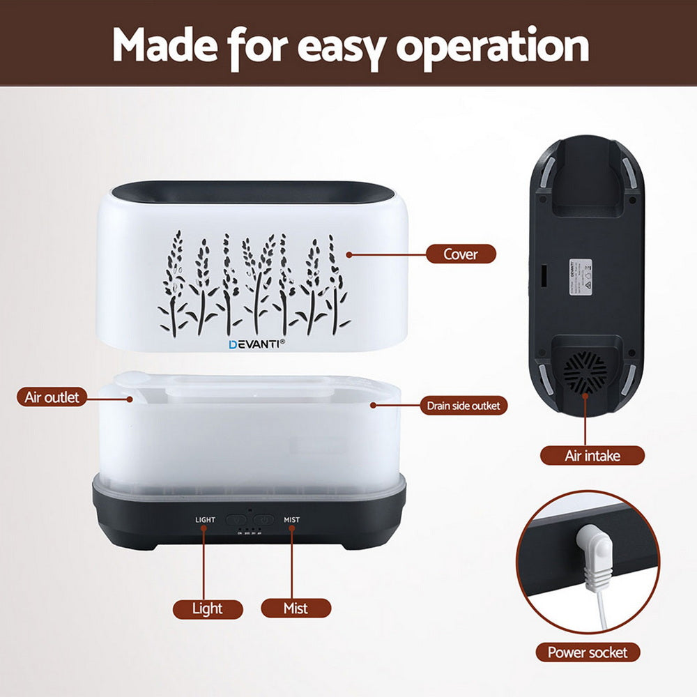 Devanti Aroma Diffuser Aromatherapy Flame 200ml Devanti