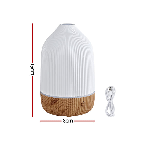 Devanti Ultrasonic Aroma Diffuser Aromatherapy 100ml LED Lights Iron Humidifier Forest Devanti