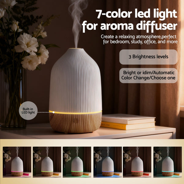 Devanti Ultrasonic Aroma Diffuser Aromatherapy 100ml LED Lights Iron Humidifier Forest Devanti