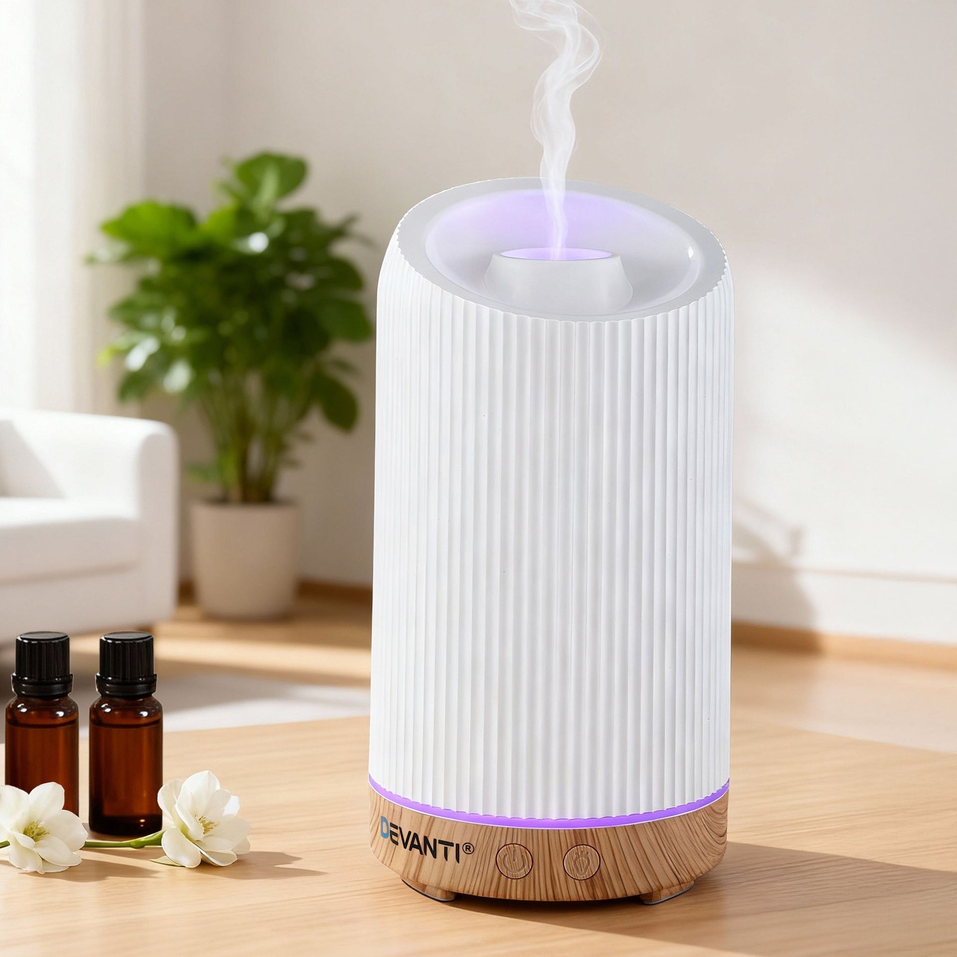 Devanti Ultrasonic Aroma Diffuser Aromatherapy 200ml LED Lights Iron Humidifier Forest Devanti