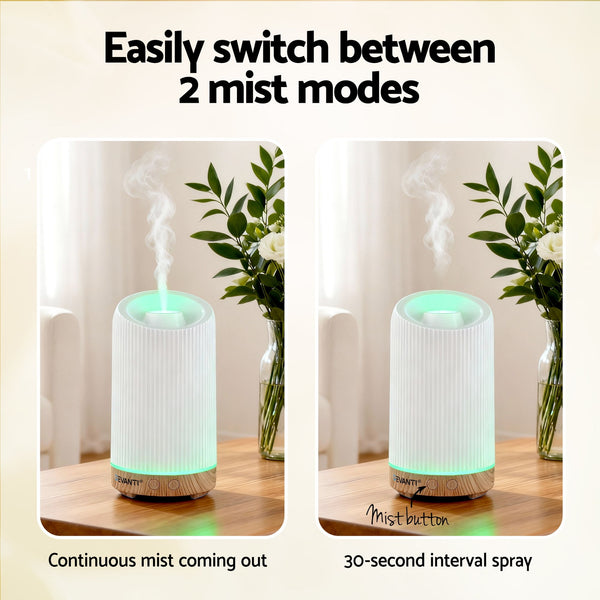 Devanti Ultrasonic Aroma Diffuser Aromatherapy 200ml LED Lights Iron Humidifier Forest Devanti