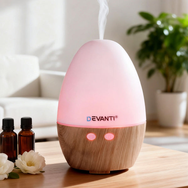 Devanti Ultrasonic Aroma Diffuser Aromatherapy 130ml LED Lights Iron Humidifier Forest Devanti