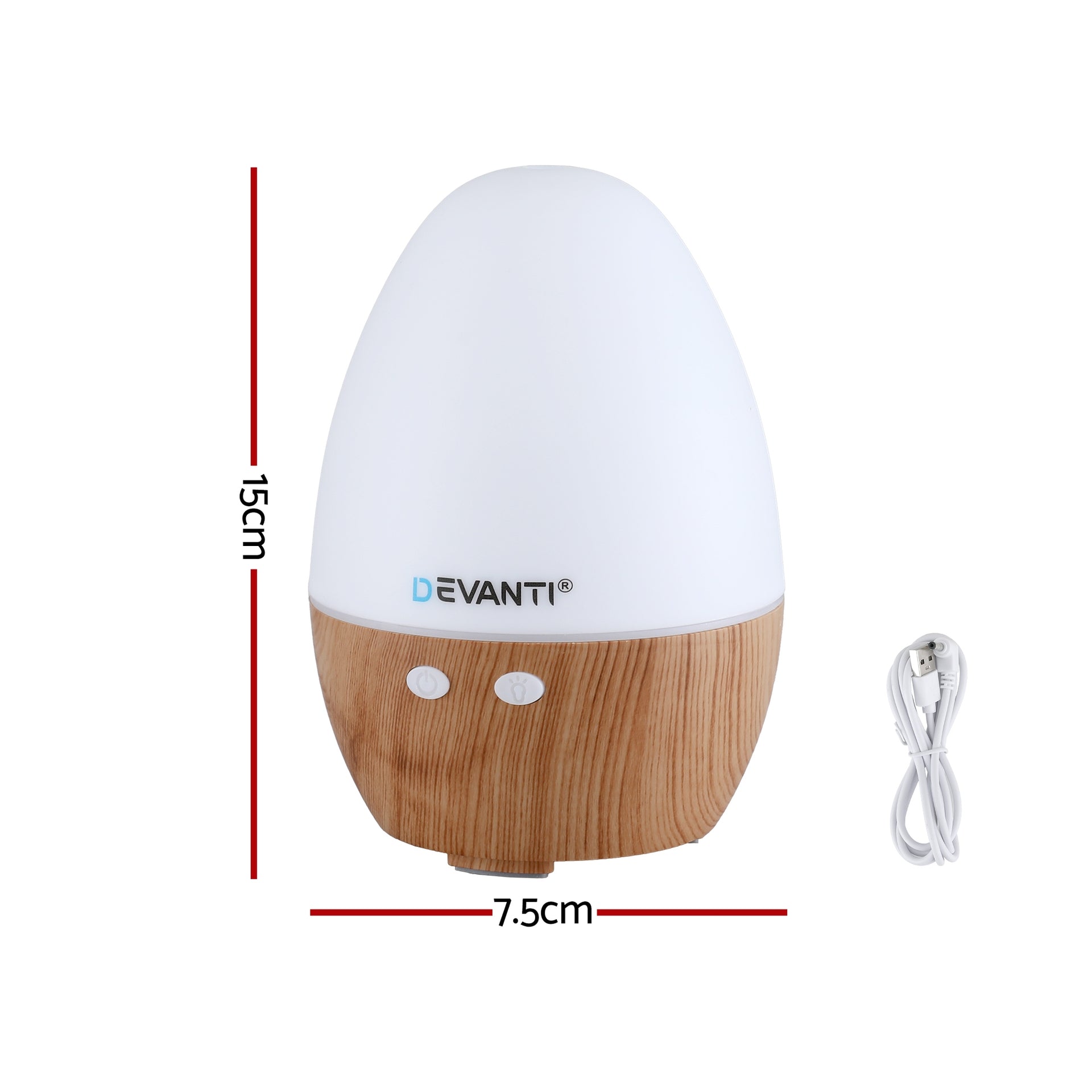 Devanti Ultrasonic Aroma Diffuser Aromatherapy 130ml LED Lights Iron Humidifier Forest Devanti
