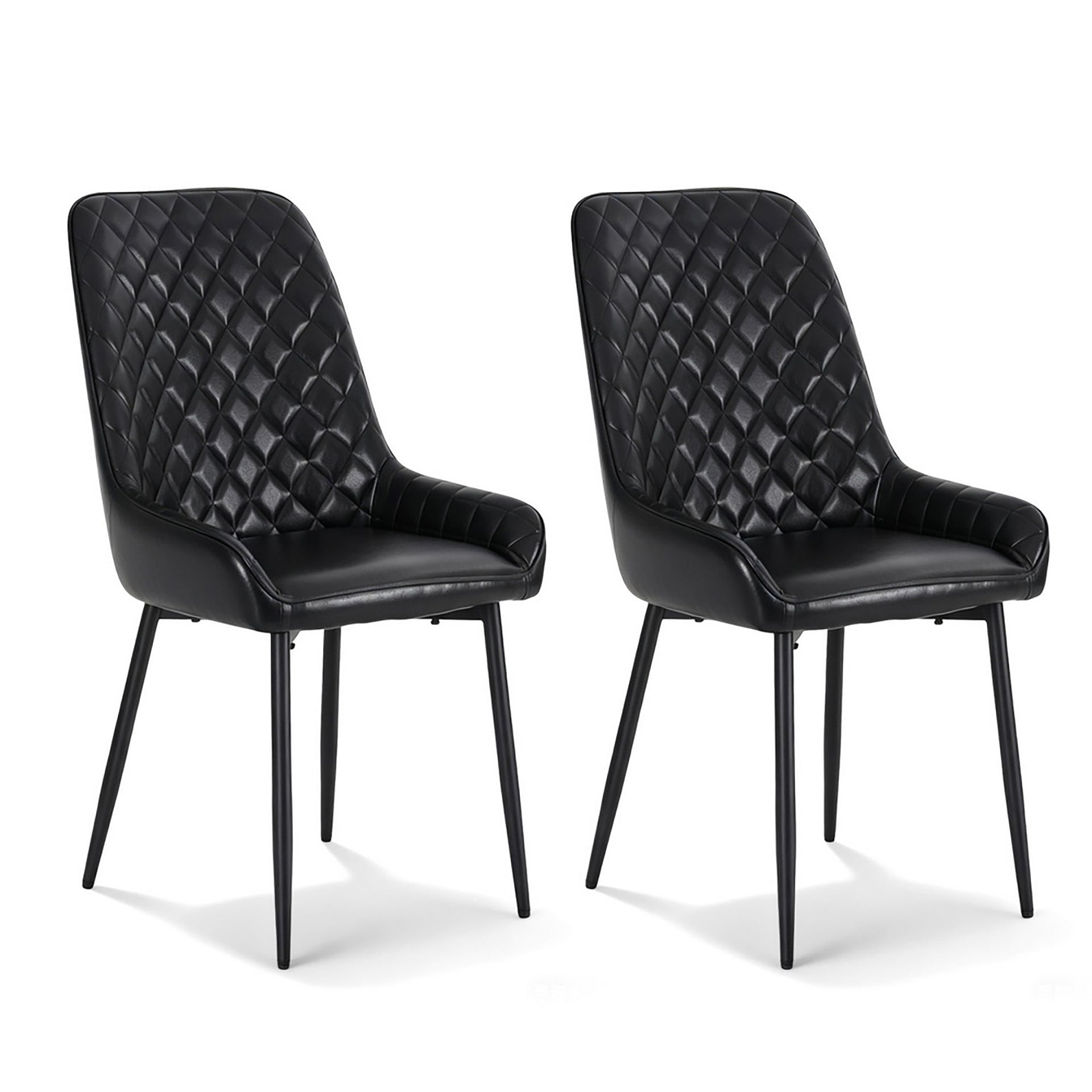 Artiss 2x Dining Chairs Retro PU Leather Kitchen Lounge Cafe Accent Chair Black Artiss