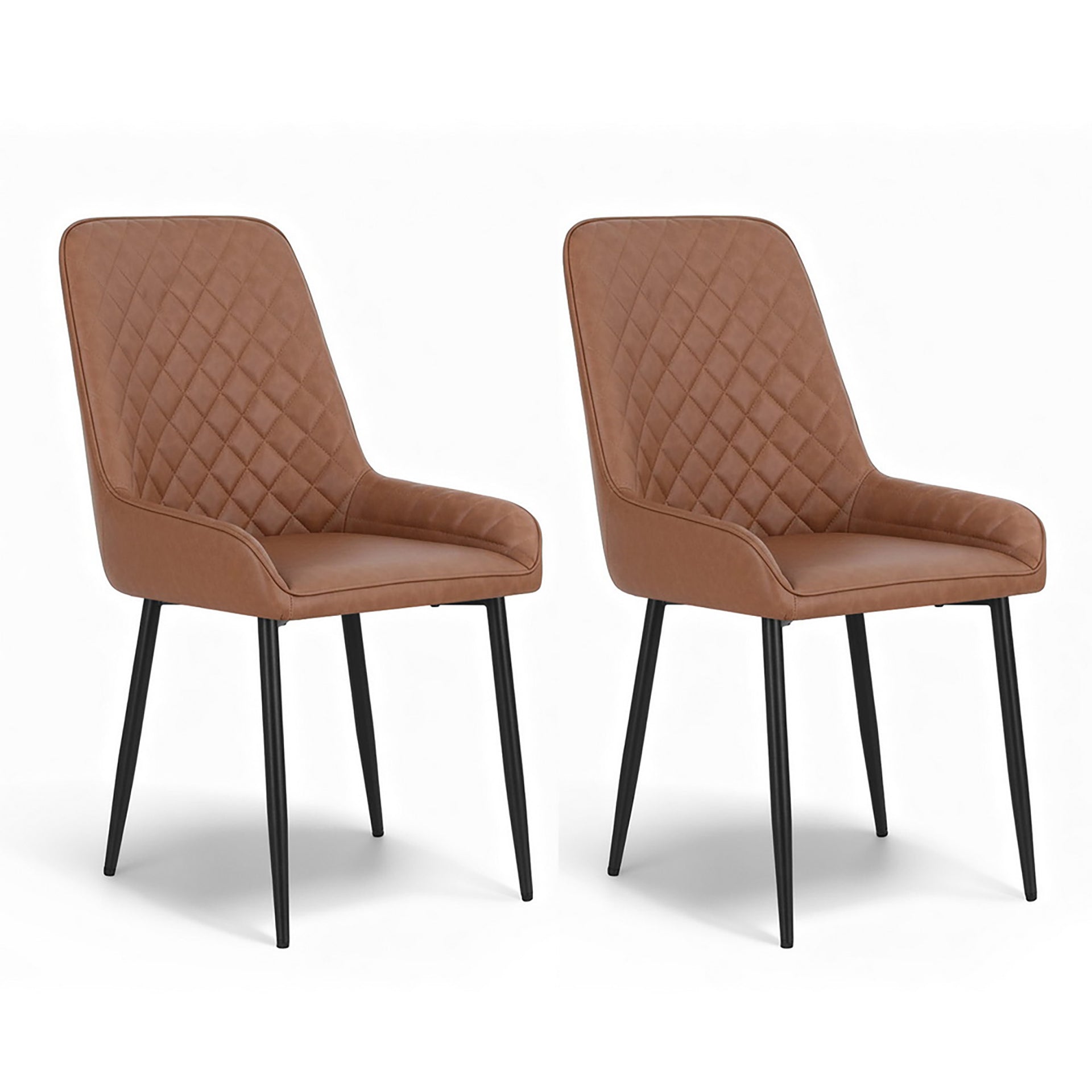 Artiss 2x Dining Chairs Retro PU Leather Kitchen Lounge Cafe Accent Chair Brown Artiss