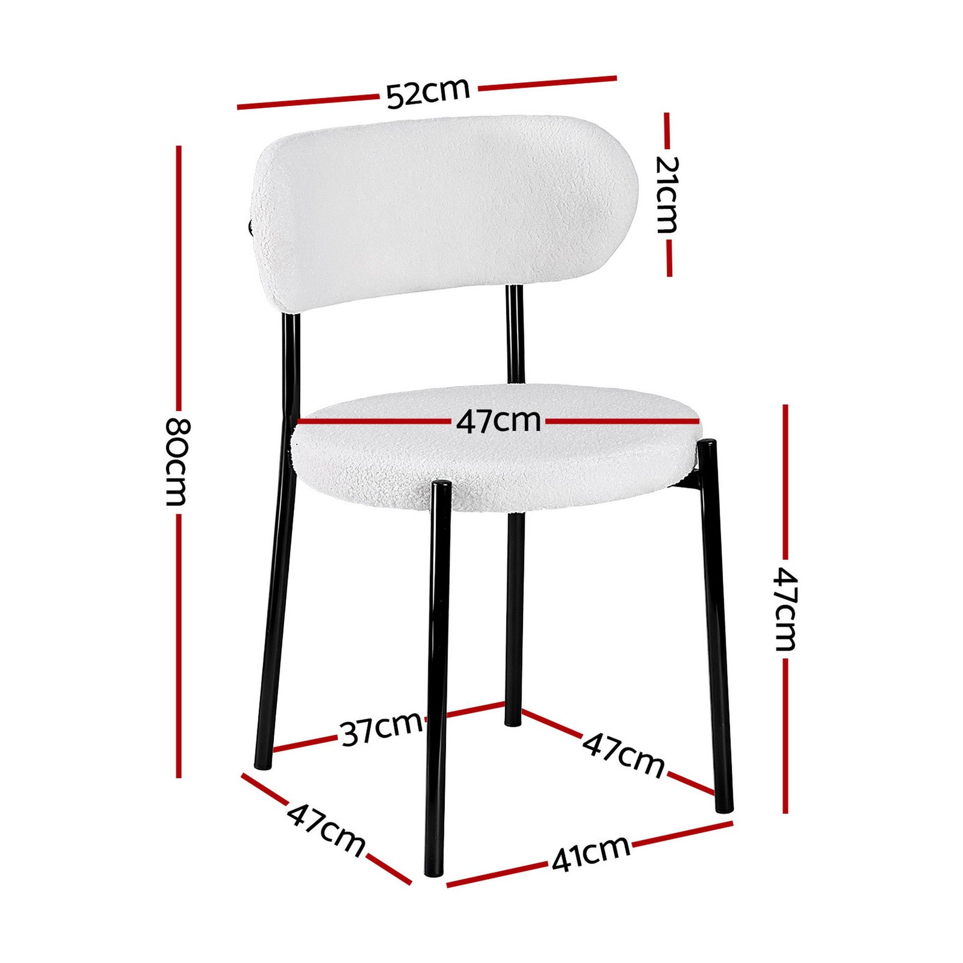 Artiss Dining Chairs Set of 6 Sherpa Boucle White Awezingly