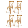 Artiss 4x Dining Chairs Rattan Wooden Kitchen Accent Chair Cafe Lounge Rubber Wood