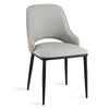 Artiss 1x Dining Chair Hollow PU Leather Kitchen Lounge Cafe Accent Chairs Grey
