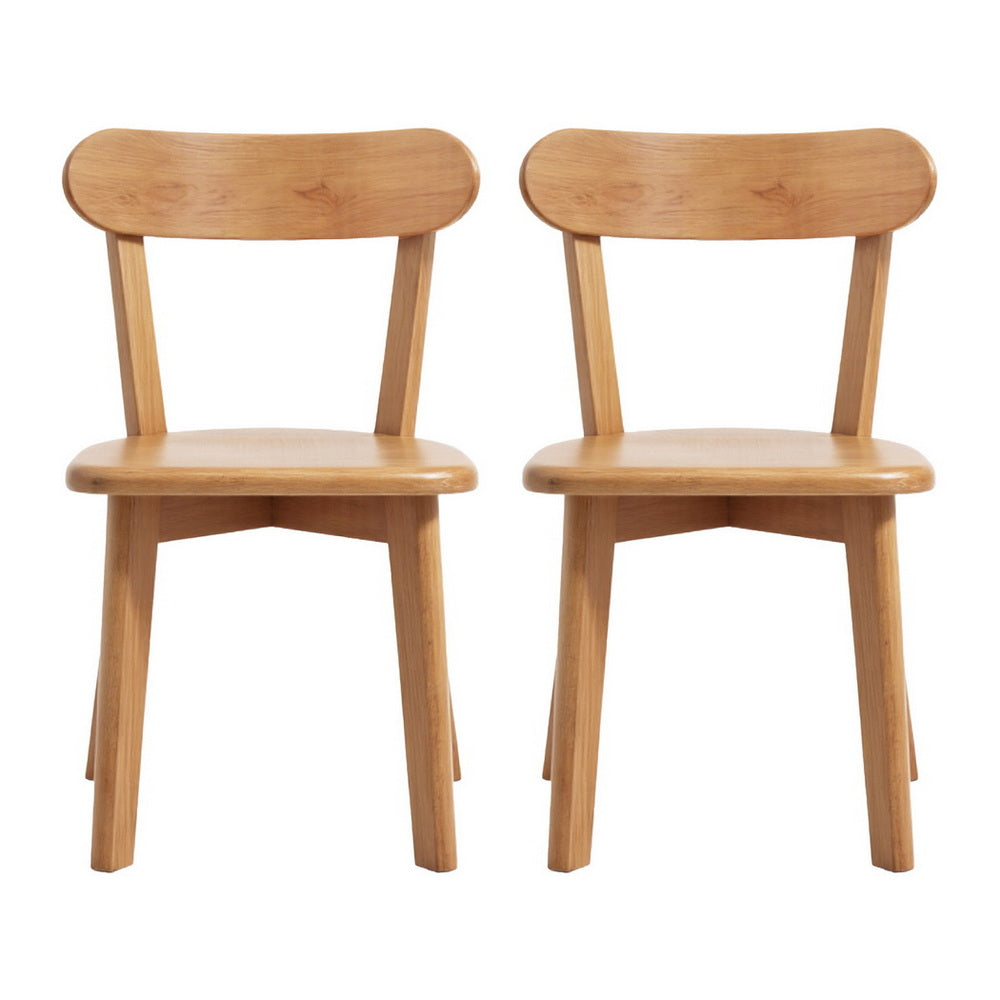 Artiss 2x Dining Chairs Wooden Kitchen Accent Chair Cafe Lounge Rubber Wood Awezingly