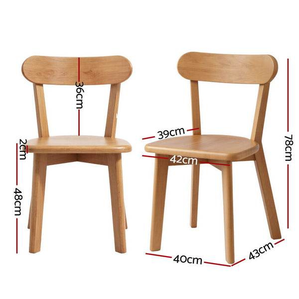 Artiss 2x Dining Chairs Wooden Kitchen Accent Chair Cafe Lounge Rubber Wood Awezingly