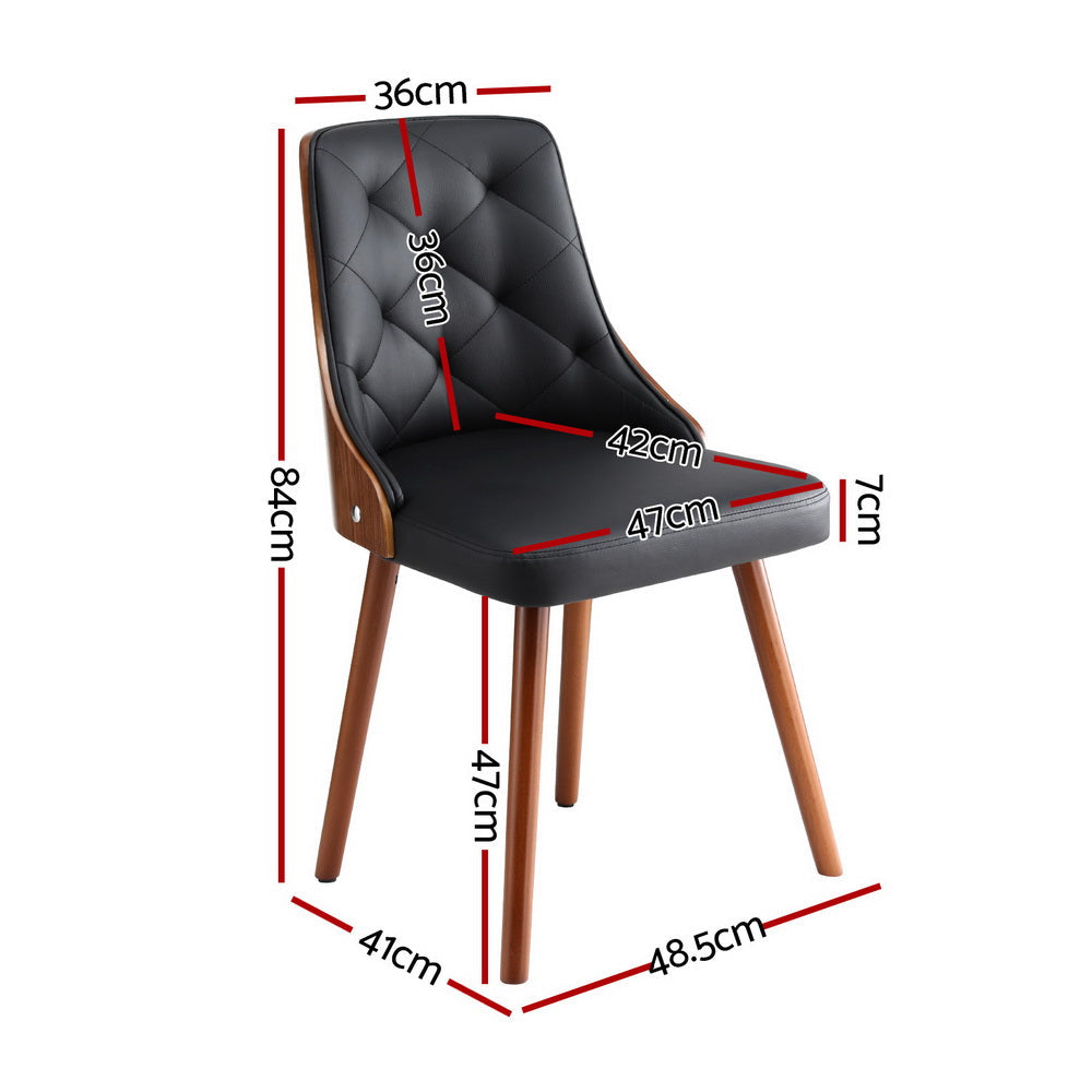 1 Set of 4 Artiss Dining Chairs Black PU Artiss