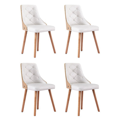 1 Set of 4 Artiss Dining Chairs White PU