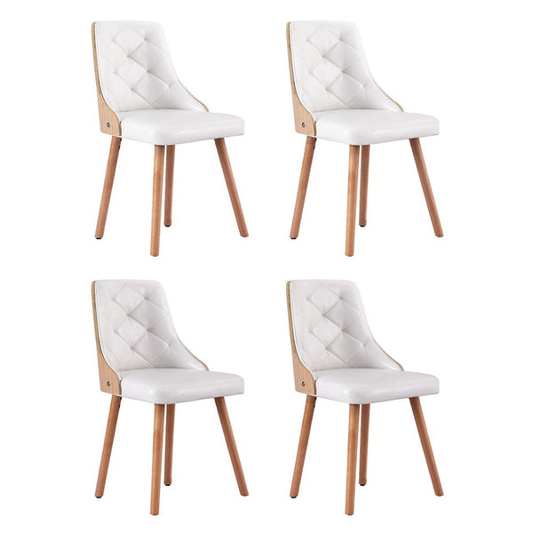 1 Set of 4 Artiss Dining Chairs White PU Artiss