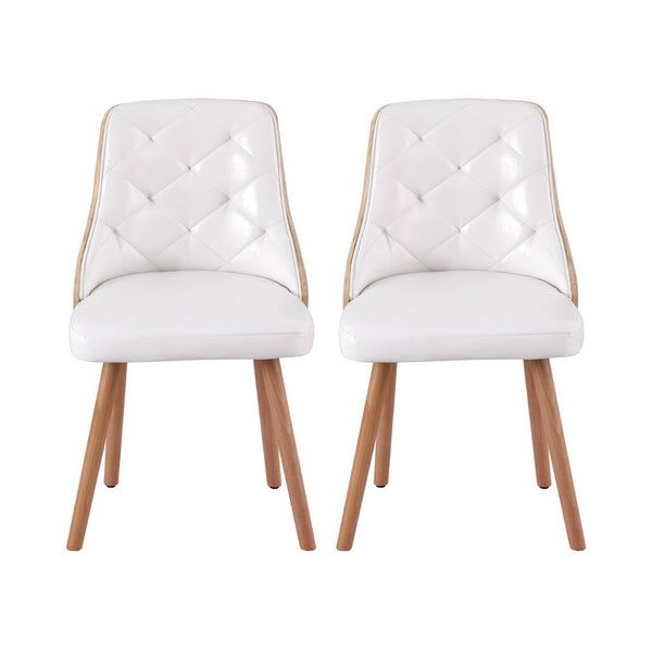 1 Set of 4 Artiss Dining Chairs White PU Artiss