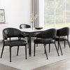 Artiss Dining Chairs Set of 4 Leather Hollow Armchair Black