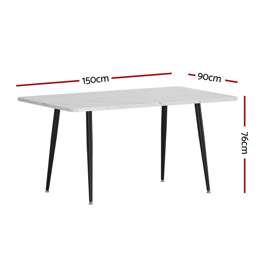 1.5M Artiss Dining Table Marble Effect Artiss