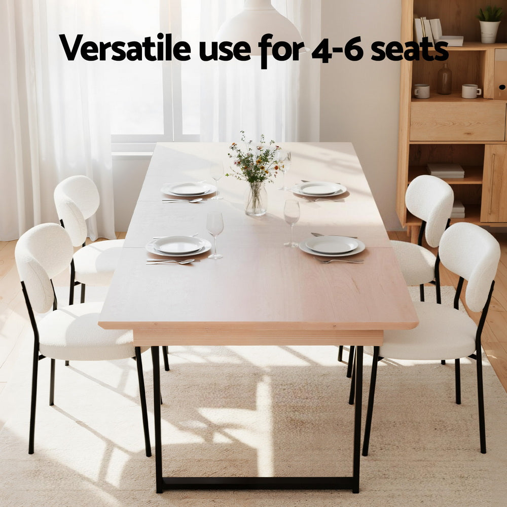 Artiss 2M Extendable Dining Table Kitchen Cafe Lounge Restaurant Tables Natural Artiss