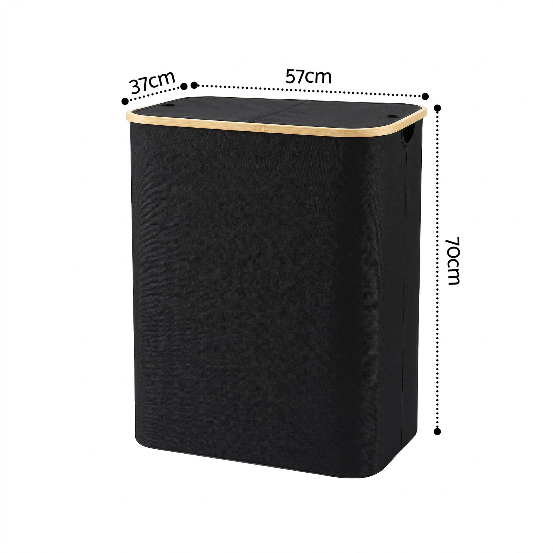 Artiss 2 Sections Laundry Basket with Removable Bags Foldable Black Awezingly