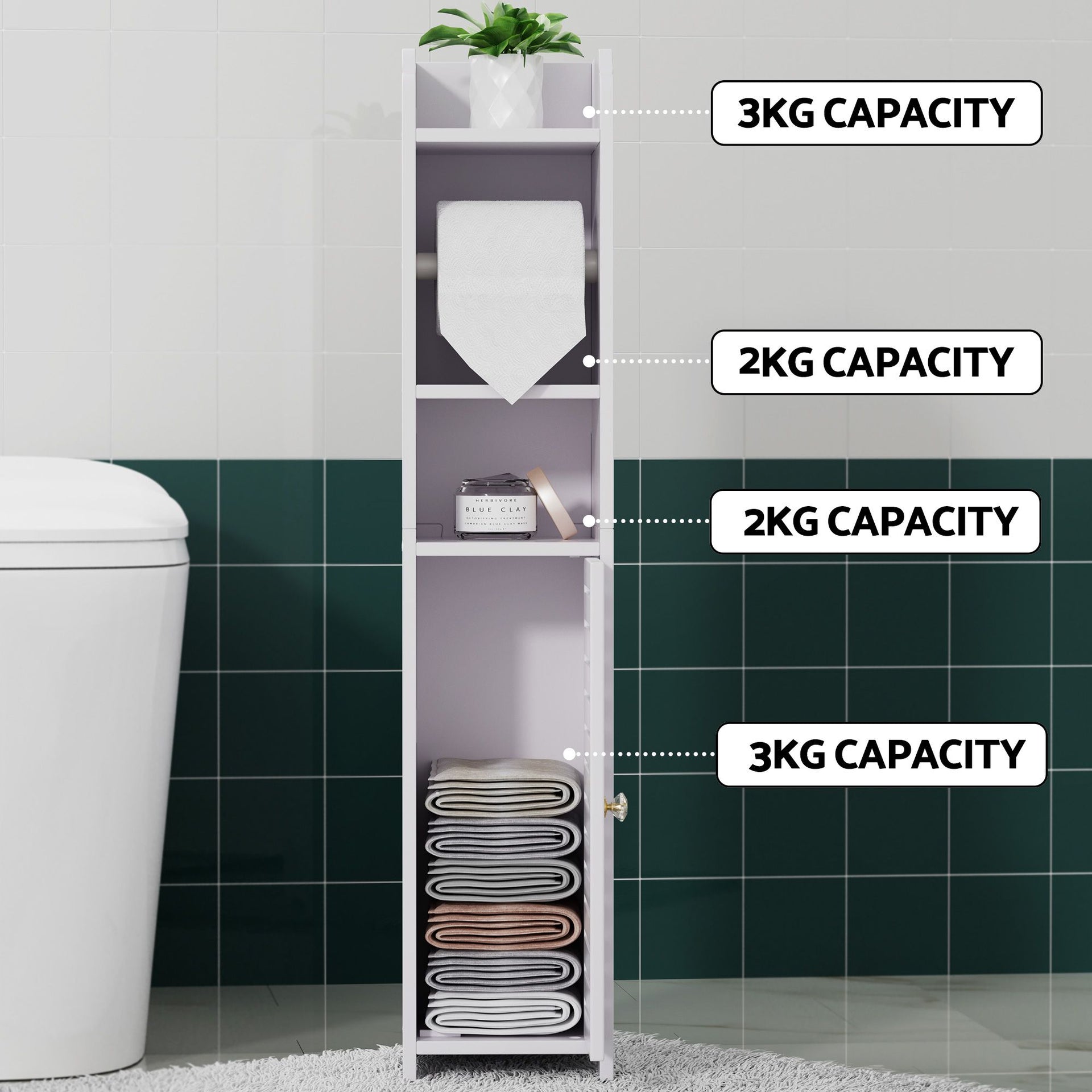 Artiss 2X Bathroom Cabinet Toilet Roll Holder 76cm Awezingly