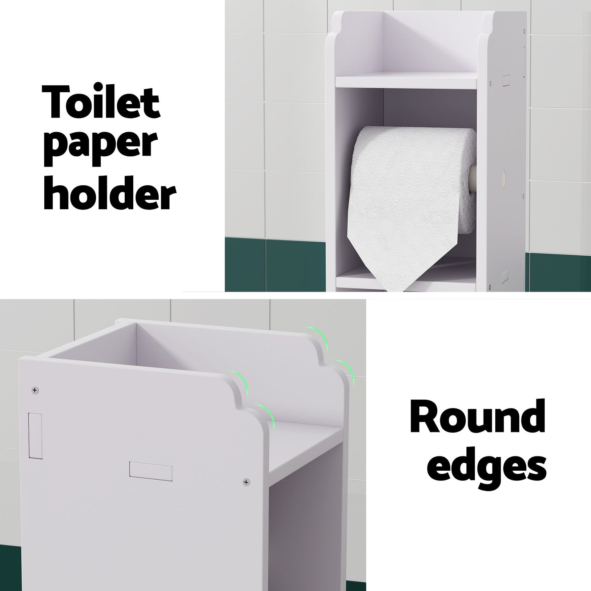 Artiss 2X Bathroom Cabinet Toilet Roll Holder 76cm Awezingly
