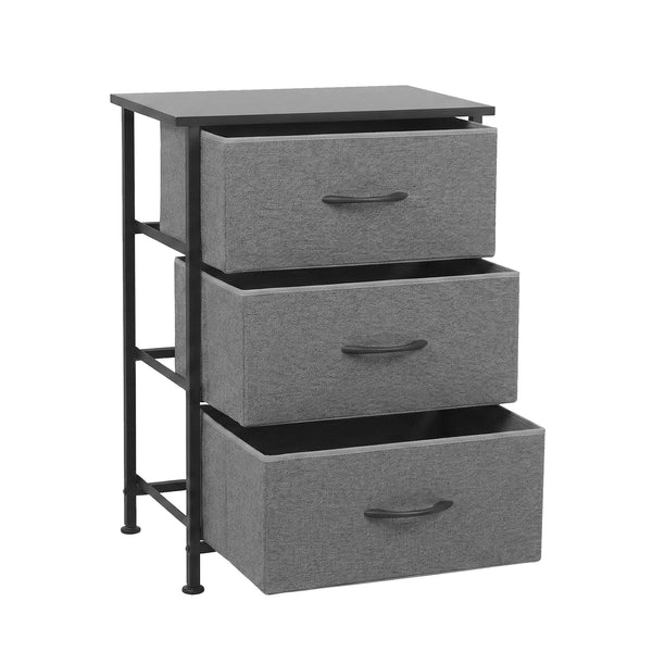 Artiss Chest of 3 Drawers Storage Dresser Tallboy Grey Awezingly