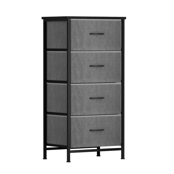 Artiss Chest of 4 Drawers Storage Dresser Tallboy Grey Artiss