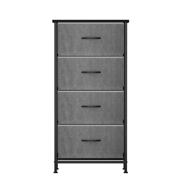 Artiss Chest of 4 Drawers Storage Dresser Tallboy Grey Artiss