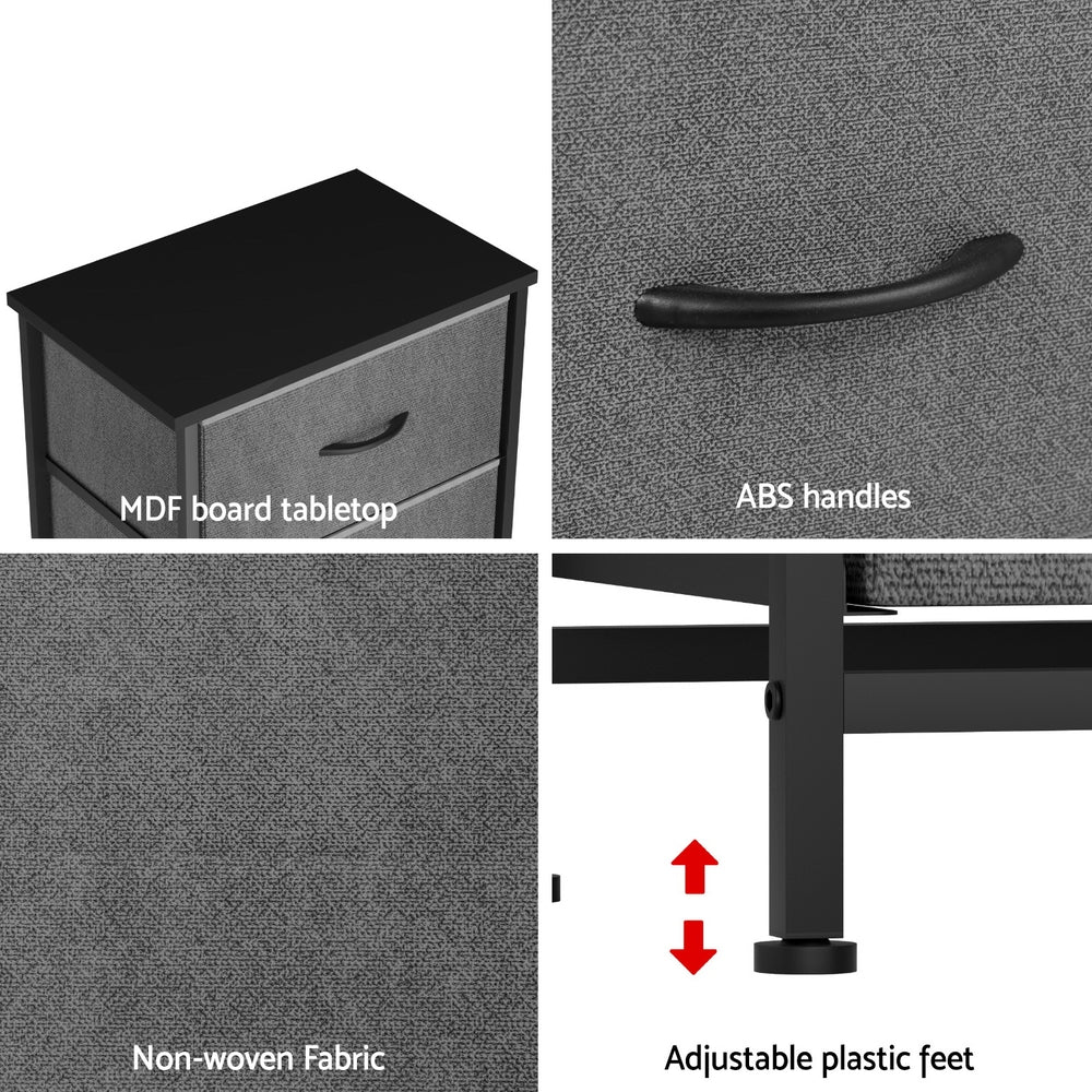 Artiss Chest of 4 Drawers Storage Dresser Tallboy Grey Artiss