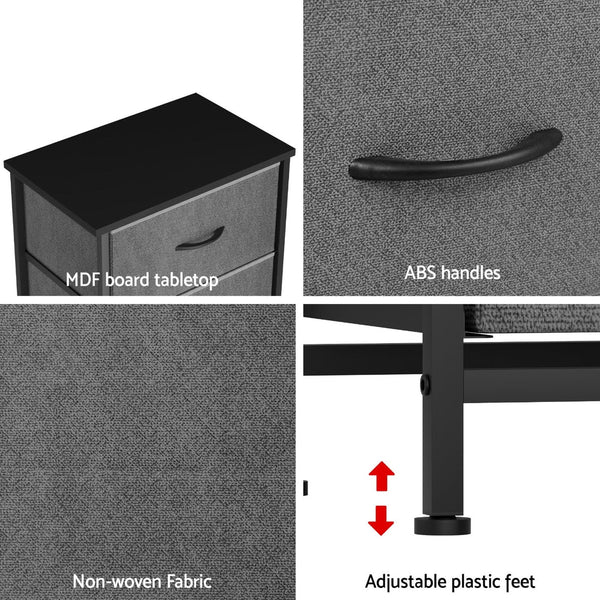 Artiss Chest of 4 Drawers Storage Dresser Tallboy Grey Artiss