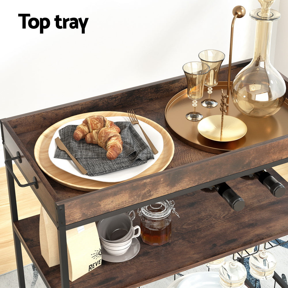 Artiss Kitchen Island Rolling Serving Cart Artiss