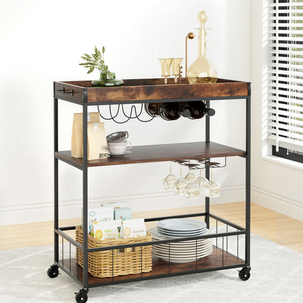 Artiss Kitchen Island Rolling Serving Cart Artiss