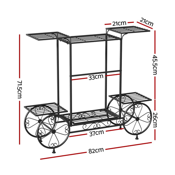 Artiss Plant Stand 6 Tier Iron 4 Wheeler Artiss