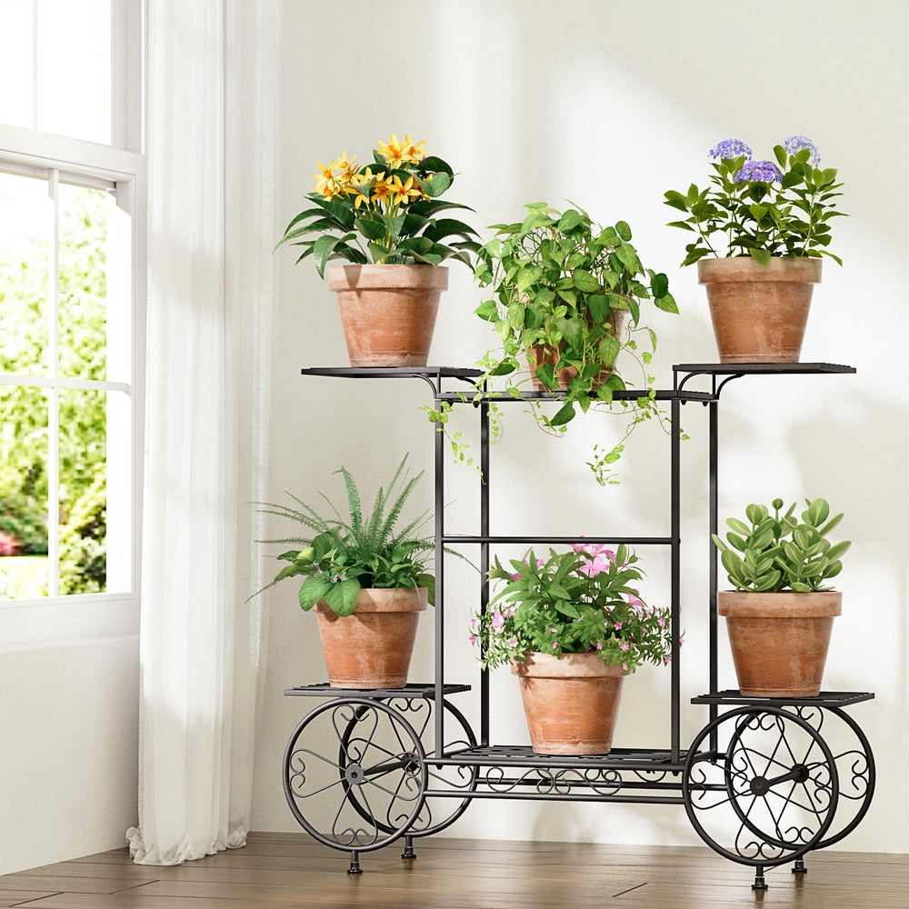 Artiss Plant Stand 6 Tier Iron 4 Wheeler Artiss