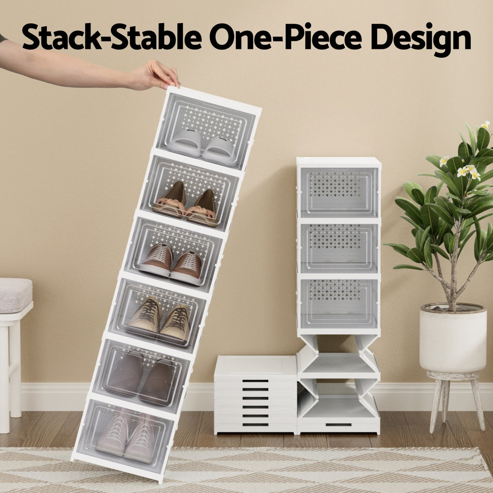 Artiss Foldable Shoe Rack Organizer 6 Tier Storage Shelf Hallway Awezingly