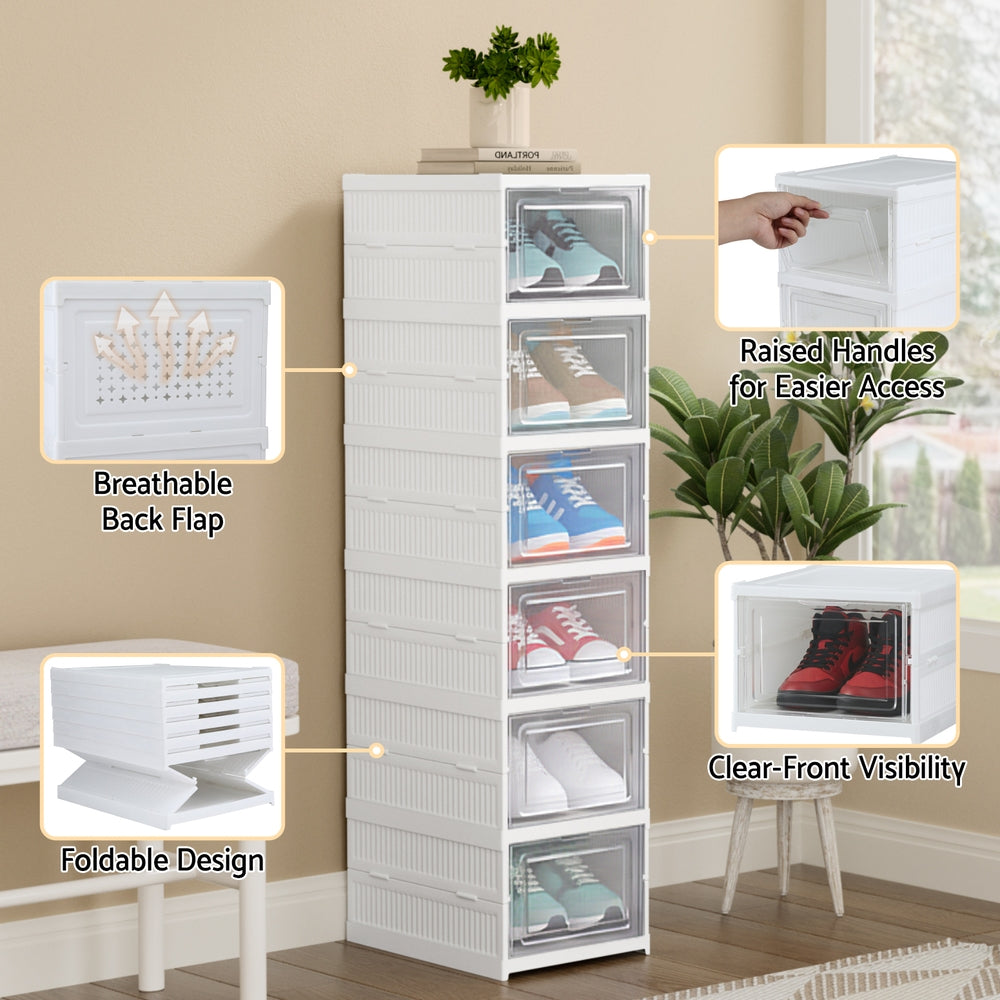 Artiss Foldable Shoe Rack Organizer 6 Tier Storage Shelf Hallway Awezingly