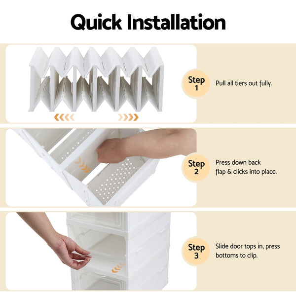Artiss Foldable Shoe Rack Organizer 6 Tier Storage Shelf Hallway Awezingly