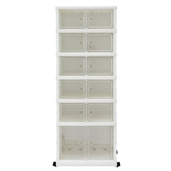 Artiss Foldable Shoe Storage Box 6 Tier 12 Pairs Entryway Awezingly