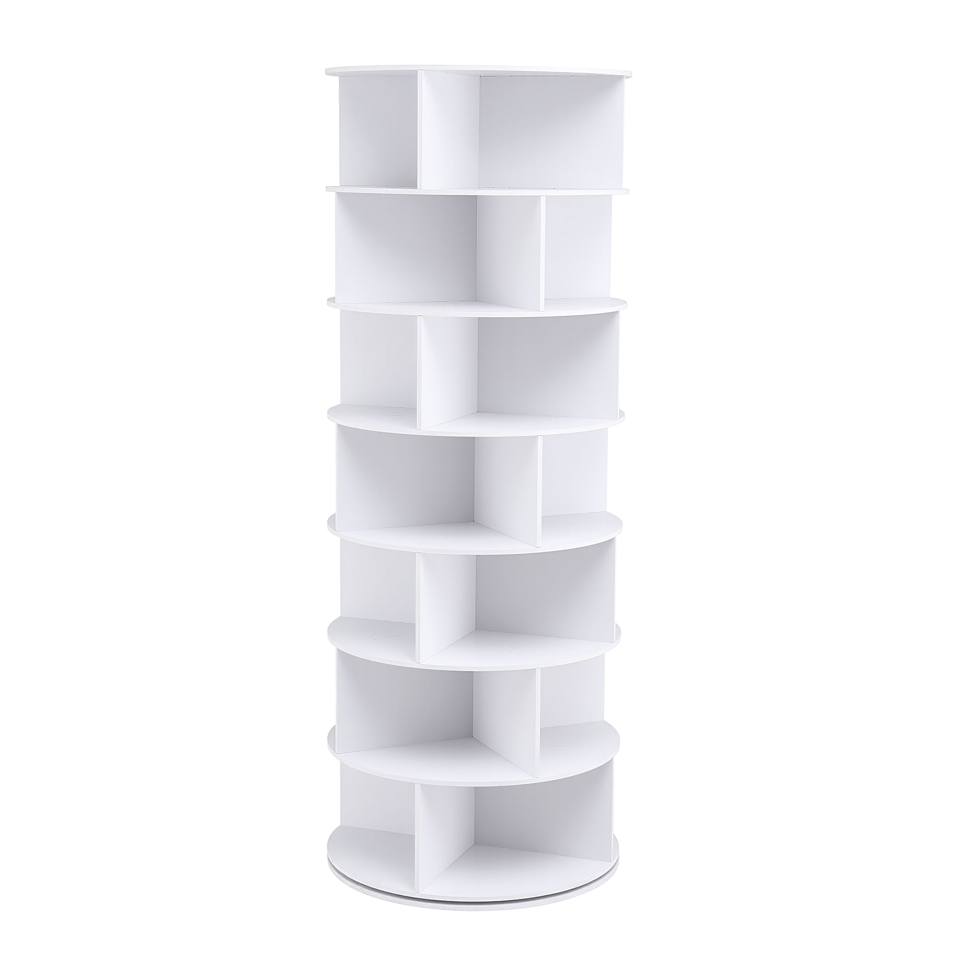 Artiss 7 Tier 360° Rotating Shoe Rack Storage Display Shelf White Awezingly