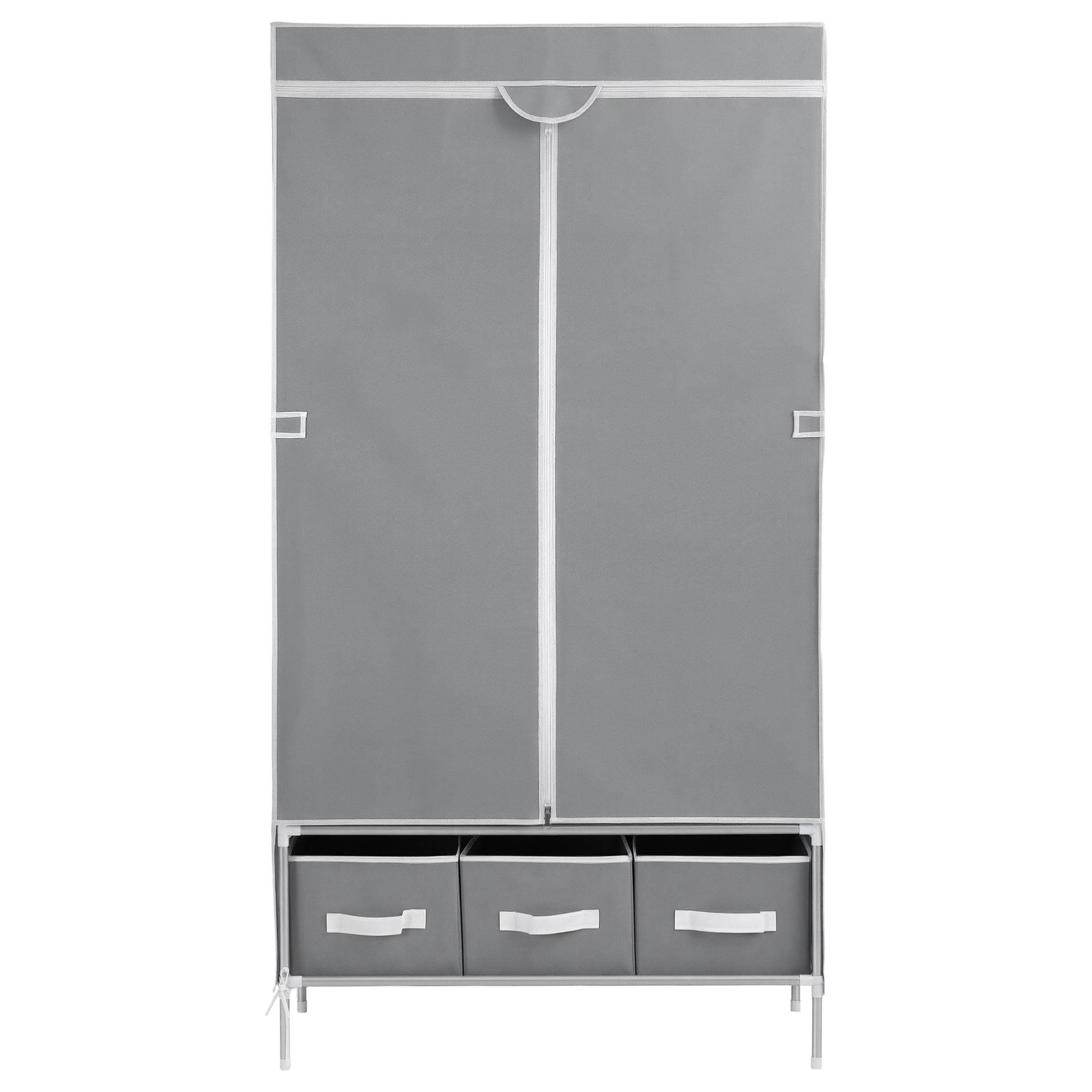 Artiss Large Portable Clothes Closet Wardrobe with Tiebacks Grey Awezingly