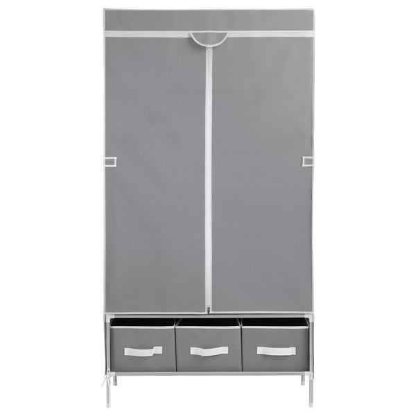 Artiss Large Portable Clothes Closet Wardrobe with Tiebacks Grey Awezingly