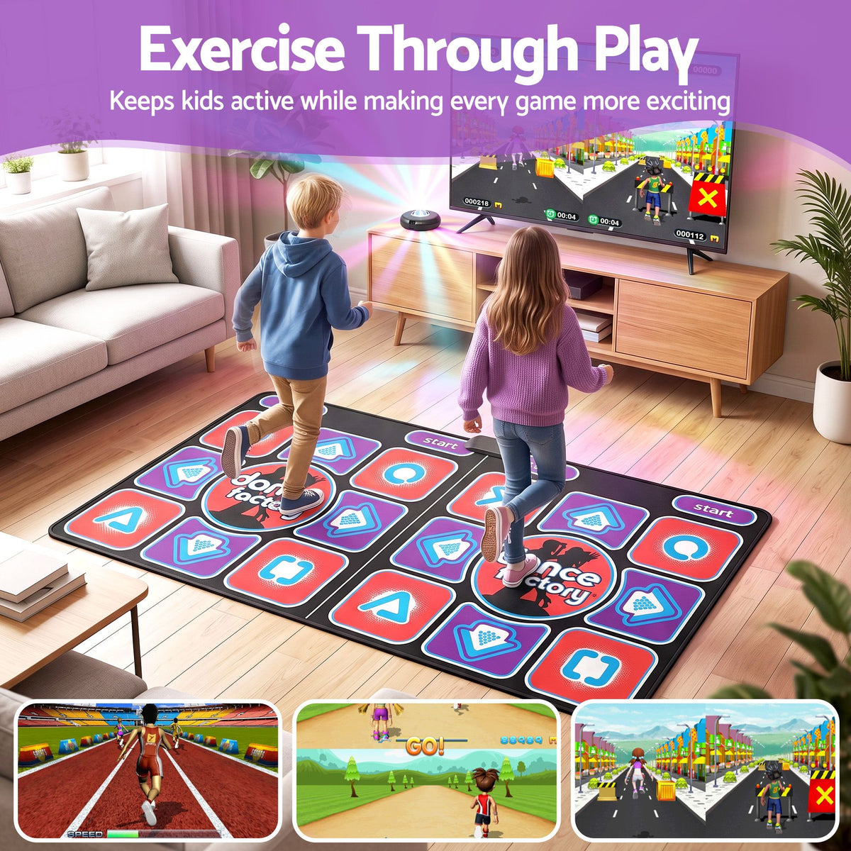 Keezi HDMI Dance Mat 2 Player for Kids & Adults with AR Camera Electronic Dance Pad Awezingly