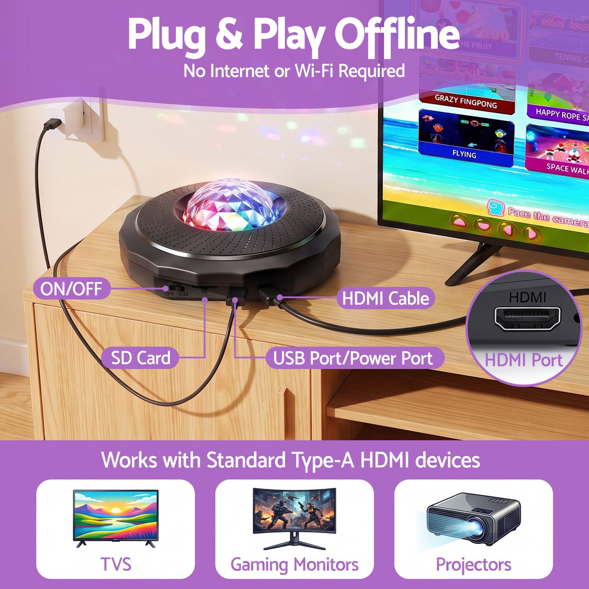 Keezi HDMI Dance Mat 2 Player for Kids & Adults with AR Camera Electronic Dance Pad Awezingly
