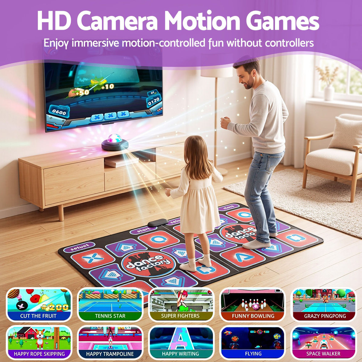 Keezi HDMI Dance Mat 2 Player for Kids & Adults with AR Camera Electronic Dance Pad Awezingly