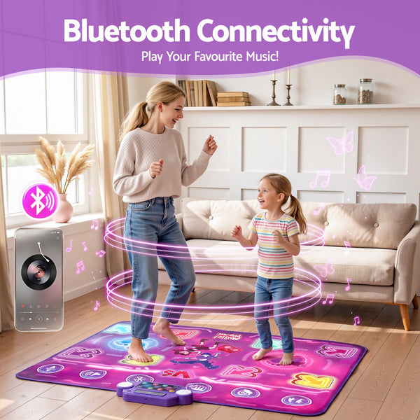 Keezi Double Player Dance Mat for Kid Rechargeable Electronic Dance Game Pad with Bluetooth, 4 Modes Awezingly