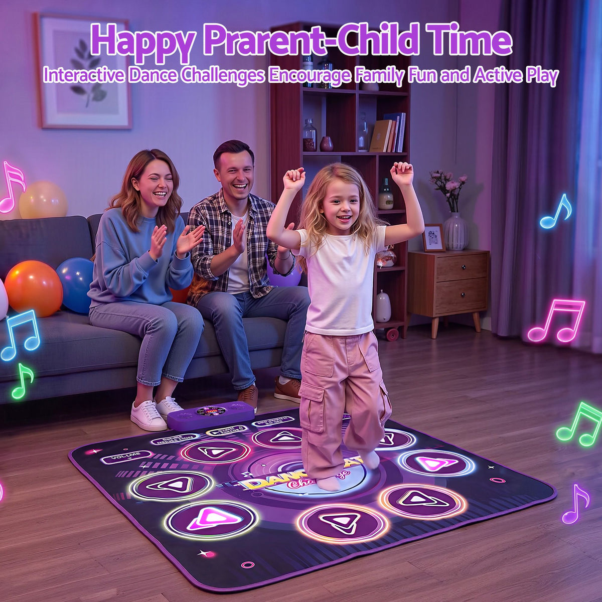 Keezi Dance Mat Toy for Kids Age 3-12 Electronic Dance Pad with Bluetooth 4 Game Modes Purple Awezingly